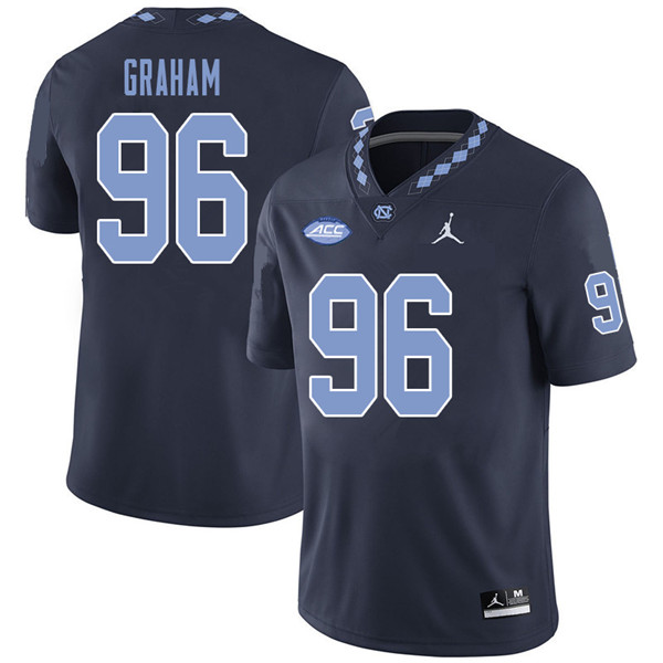 Jordan Brand Men #96 Cooper Graham North Carolina Tar Heels College Football Jerseys Sale-Navy